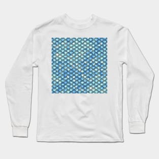 Pretty Blue Mermaid Scales Long Sleeve T-Shirt